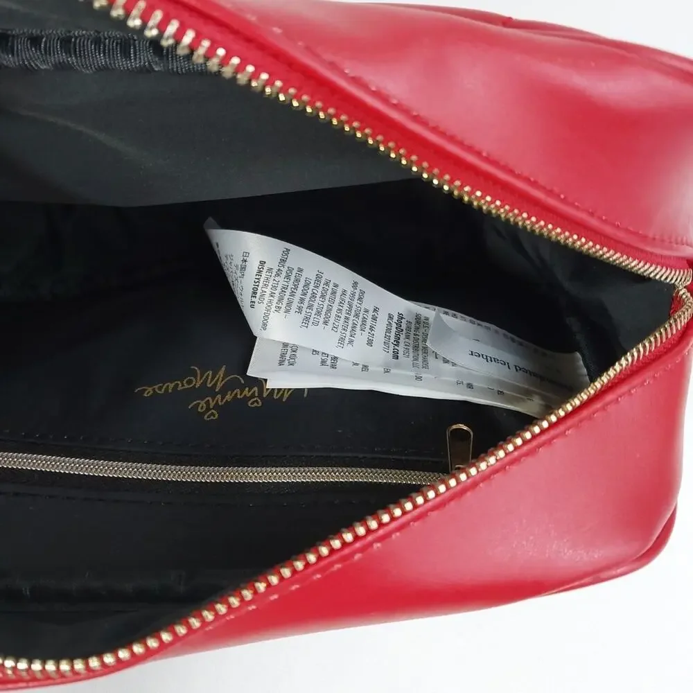 Disney Parks Quilted‎ MINNIE MOUSE Red Gold Bow Purse Crossbody Bag NWT